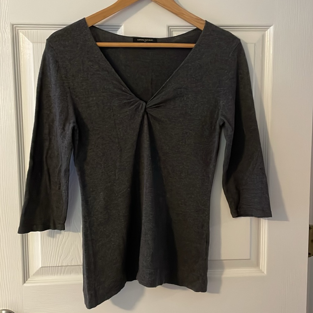 Banana Republic Grey V-Neck Sweater